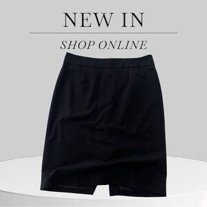 Calvin Klein Elegant Black Skirt Size 10 Pencil Skirt Fully Lined Zipper